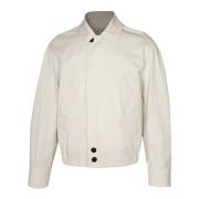 Ijskleurige Katoenen Blouson Jas Lanvin , White , Heren