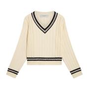 Cropped Sweater met Sterrenmotief Golden Goose , Beige , Dames