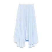 Blauwe Geplooide Rok Asymmetrisch Gevoerd Plan C , Blue , Dames