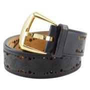 Pre-owned Leather belts Louis Vuitton Vintage , Black , Heren