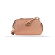 Gewatteerde leren crossbodytas met ketting Gucci , Orange , Dames