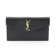 Pre-owned Leather clutches Yves Saint Laurent Vintage , Black , Dames