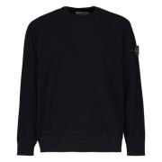 Zwarte Katoenen Trui met Raglanmouwen Stone Island , Black , Heren