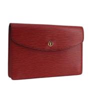 Pre-owned Leather clutches Louis Vuitton Vintage , Red , Dames