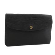 Pre-owned Leather clutches Louis Vuitton Vintage , Black , Dames