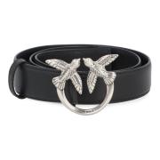 Love Birds Leren Riem met Metalen Gesp Pinko , Black , Dames