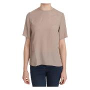 Elegante Beige Zijde Blend Blouse Dolce & Gabbana , Beige , Dames