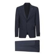 Klassiek pak met revers en speld Lardini , Blue , Heren