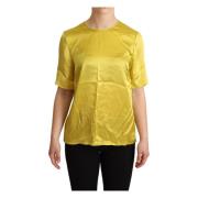 Elegante Zijden Blouse - Geel Dolce & Gabbana , Yellow , Dames