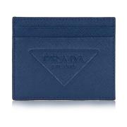 Heren Leren Kaarthouder Prada , Blue , Heren