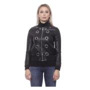 Chique Smalle Leren Jas met Studs 19v69 Italia , Black , Dames