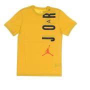 Air Stretch Crew T-Shirt Zwart/Oranje Jordan , Yellow , Heren