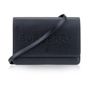 Leren Schoudertas Magnetische Knoop Burberry , Black , Dames