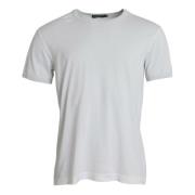 Wit Katoenen T-shirt met Ronde Hals en Korte Mouwen Dolce & Gabbana , ...