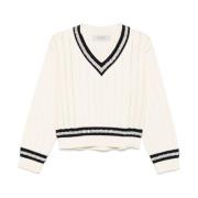 Varsity V-hals Cropped Top Jumper Golden Goose , White , Dames