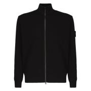 Zwarte Geribbelde Hoge Hals Trui Stone Island , Black , Heren