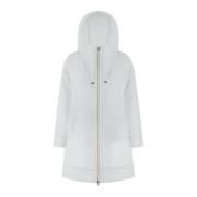 Witte Hoodie Lange Mouwen Ritssluiting Herno , White , Dames