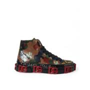 Luxe High-Top Sneakers met Camouflage Print Dolce & Gabbana , Multicol...