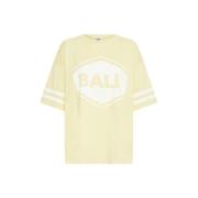 Sportieve Oversized Tee met Gestreepte Print Ball , Yellow , Dames