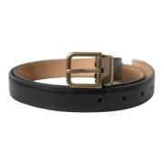 Elegante zwarte leren riem Dolce & Gabbana , Black , Heren