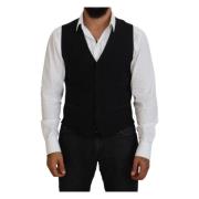 Elegante Zwarte Formele Vest Dolce & Gabbana , Black , Heren