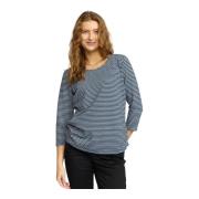 Blauwe Blouse met ¾ Mouwen en Ronde Hals 2-Biz , Blue , Dames