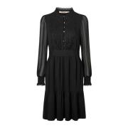 Elegante Zwarte Kant Jurk RUE de Femme , Black , Dames