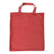 Chique Tote Tas in Rood en Wit Stof Prada , Red , Dames