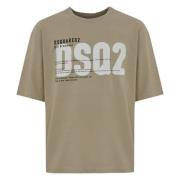 Katoenen T-shirt met 'Bromance' Print Dsquared2 , Gray , Heren