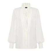 Witte Zijden Ruches Shirt Tom Ford , White , Dames