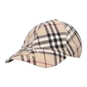 Geruite Baseballpet Burberry , Beige , Unisex