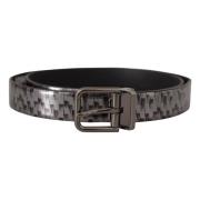 Luxe Italiaanse Leren Riem in Grijs Dolce & Gabbana , Gray , Heren