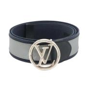 Pre-owned Leather belts Louis Vuitton Vintage , Blue , Heren