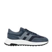 Blauwe Sneakers met Mesh en Leren Details Hogan , Blue , Heren