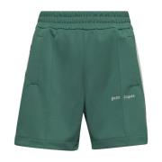 Groene Gestreepte Tape Shorts Palm Angels , Green , Heren