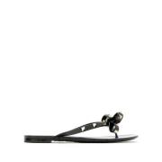 Zwarte Rockstud Boog Sandalen Valentino Garavani , Black , Dames