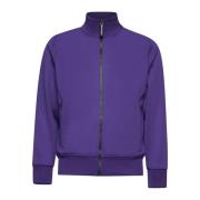 Paarse Rits Sweater met Gebogen Logo Palm Angels , Purple , Heren