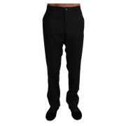 Elegante Zwarte Formele Broek van Wollen Mix Dolce & Gabbana , Black ,...