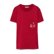 Rode Nunzio T-shirt met Zak Max Mara , Red , Dames