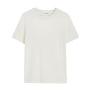 Witte Katoenen T-shirt en Polo Jil Sander , Beige , Dames