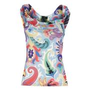 Bloemenpatroon Ronde Hals Top Etro , Multicolor , Dames