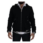 Elegante Zwarte Hooded Bomberjack Dolce & Gabbana , Black , Heren