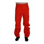 Elegante rode katoenblend broek Dolce & Gabbana , Red , Heren