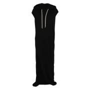 Jurk met capuchon en splitdetails Rick Owens , Black , Dames