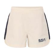 Sportieve Track Shorts met Strepen Ball , Beige , Dames