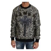 Samba Jacquard Palm Pullover Dolce & Gabbana , Multicolor , Heren