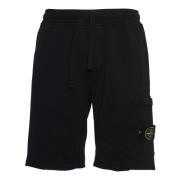 Zwarte Fleece Shorts Stone Island , Black , Heren