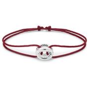 Bordeaux Gevlochten Koord Armband Le Gramme , Red , Unisex