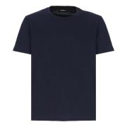 Blauw Katoenen T-shirt met Ronde Hals Dondup , Blue , Heren