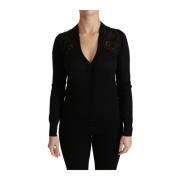 Luxe Kant Gebreid Vest Dolce & Gabbana , Black , Dames